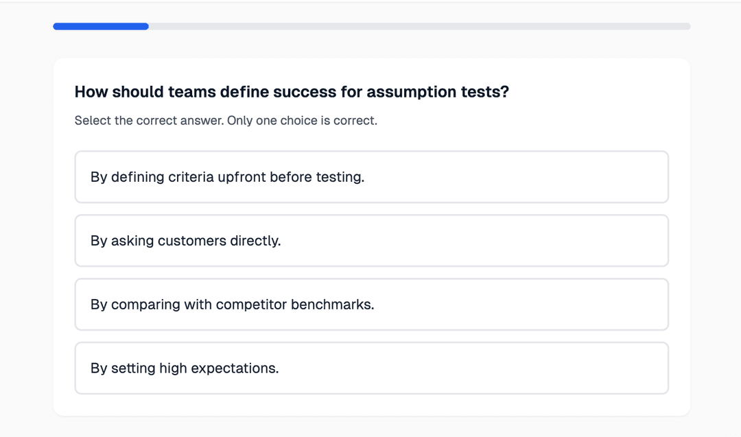 Multiple choice quiz